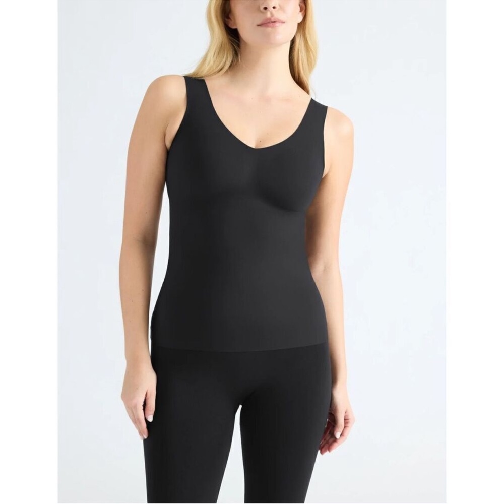 Knix | LuxeLift Seamless Black V-neck Tank Top | L